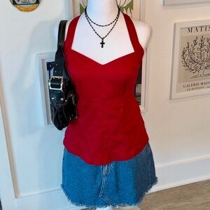 Red Halter Neck Top